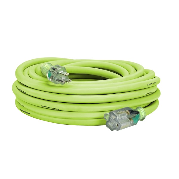 Flexzilla SJTW Extension Cord, 10 AWG, Outdoor, 10/3, 1 Outlets, Green, 50 ft FZ512930 - main